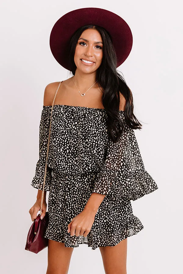 Force Of Fashion Leopard Romper In Black