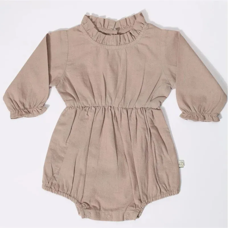 Full Sleeves Frill Romper - Ruby Tan