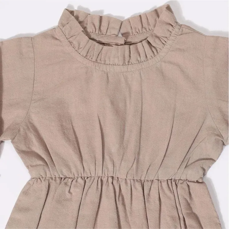 Full Sleeves Frill Romper - Ruby Tan