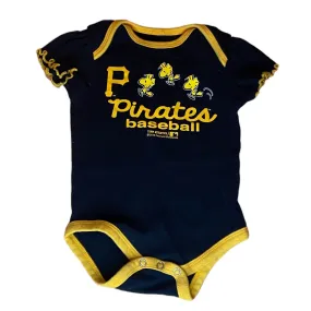 Girls Charlie Brown Size 3-6 Months MLB Pirates Baseball Romper