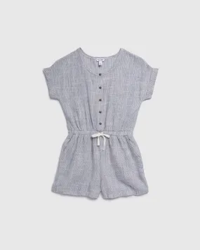 Girls Railroad Stripe Romper