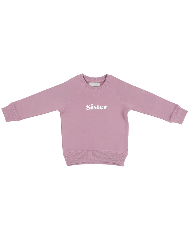 Girls Sister Sweatshirt in Violet