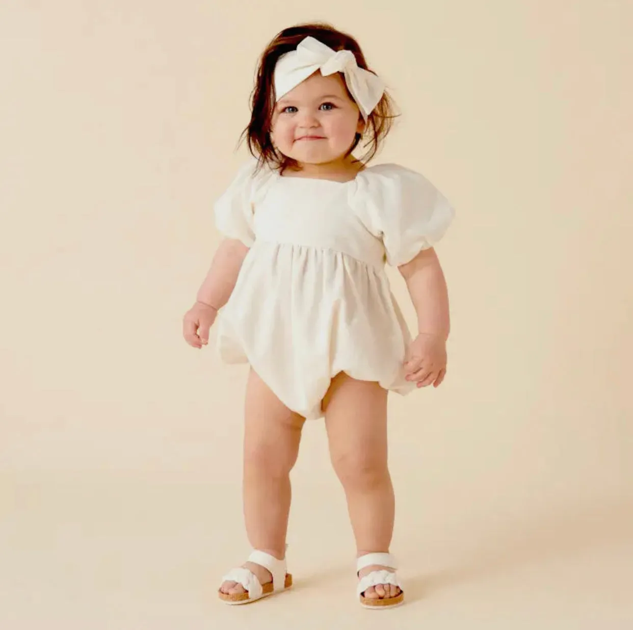 Grace Tie Back Romper - Ivory