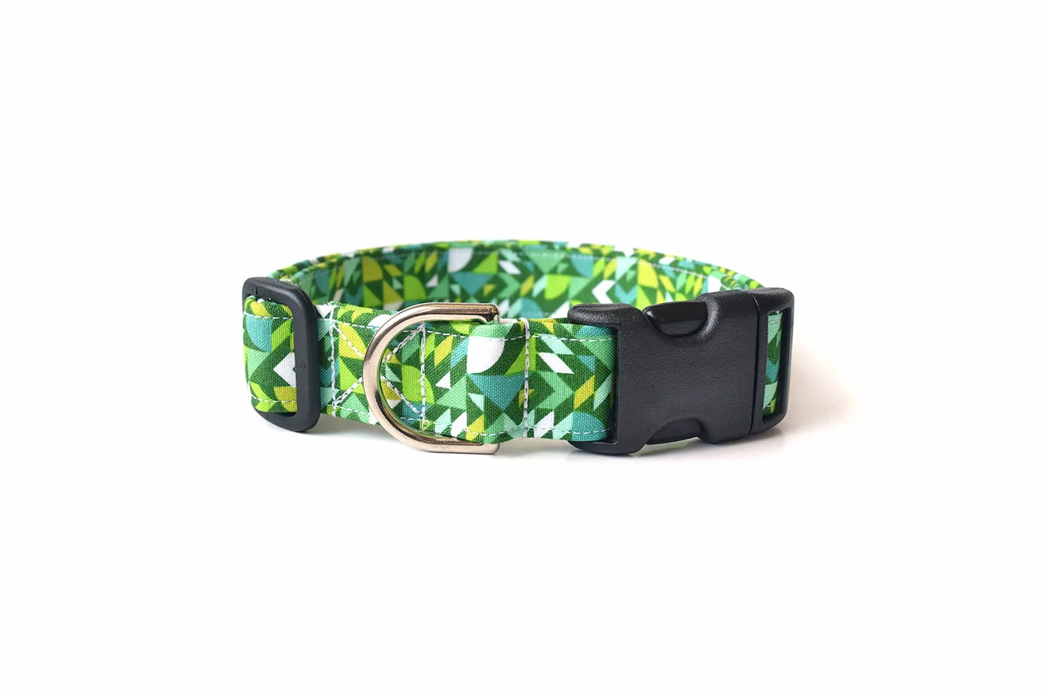 Green Geometric Shapes Dog Collar