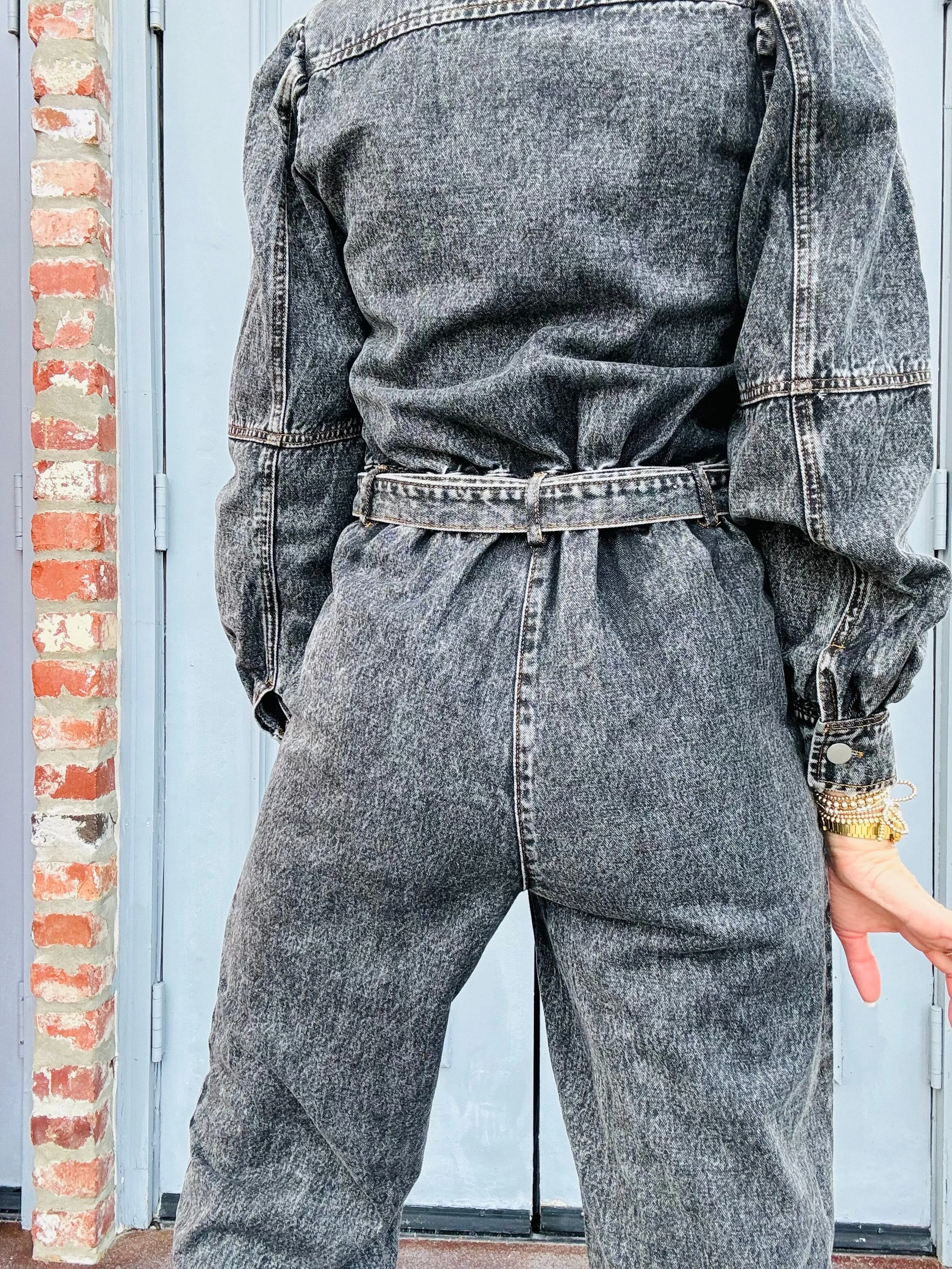 Grey Denim Romper