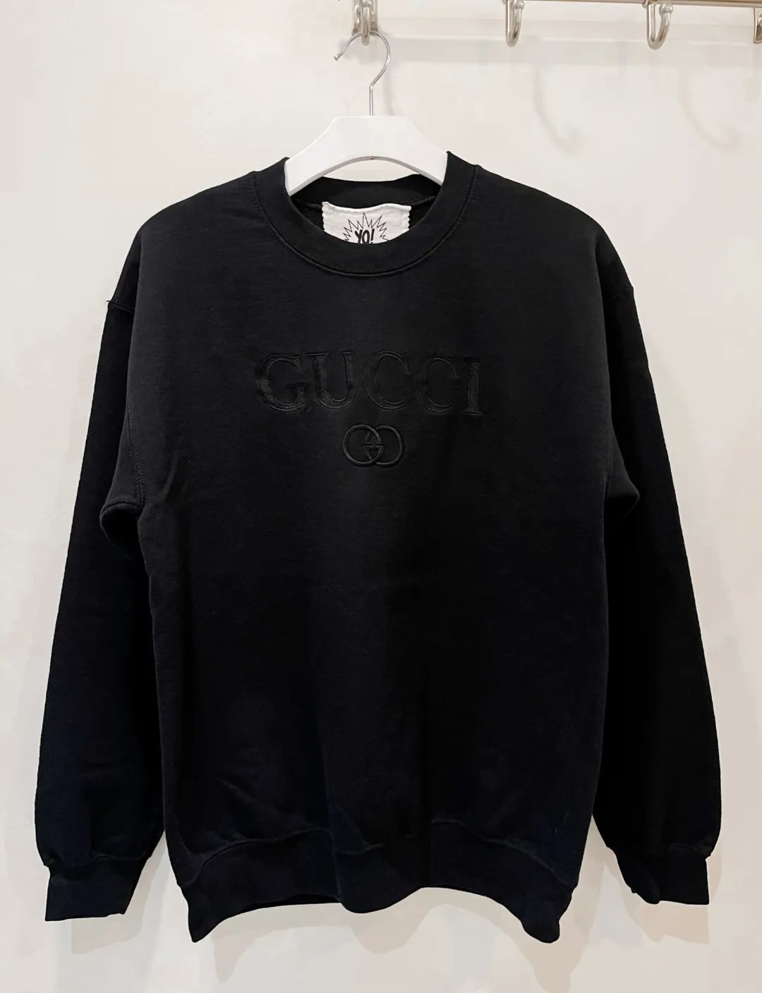 Gucci Embroidered Vintage Sweatshirt, Black/Black