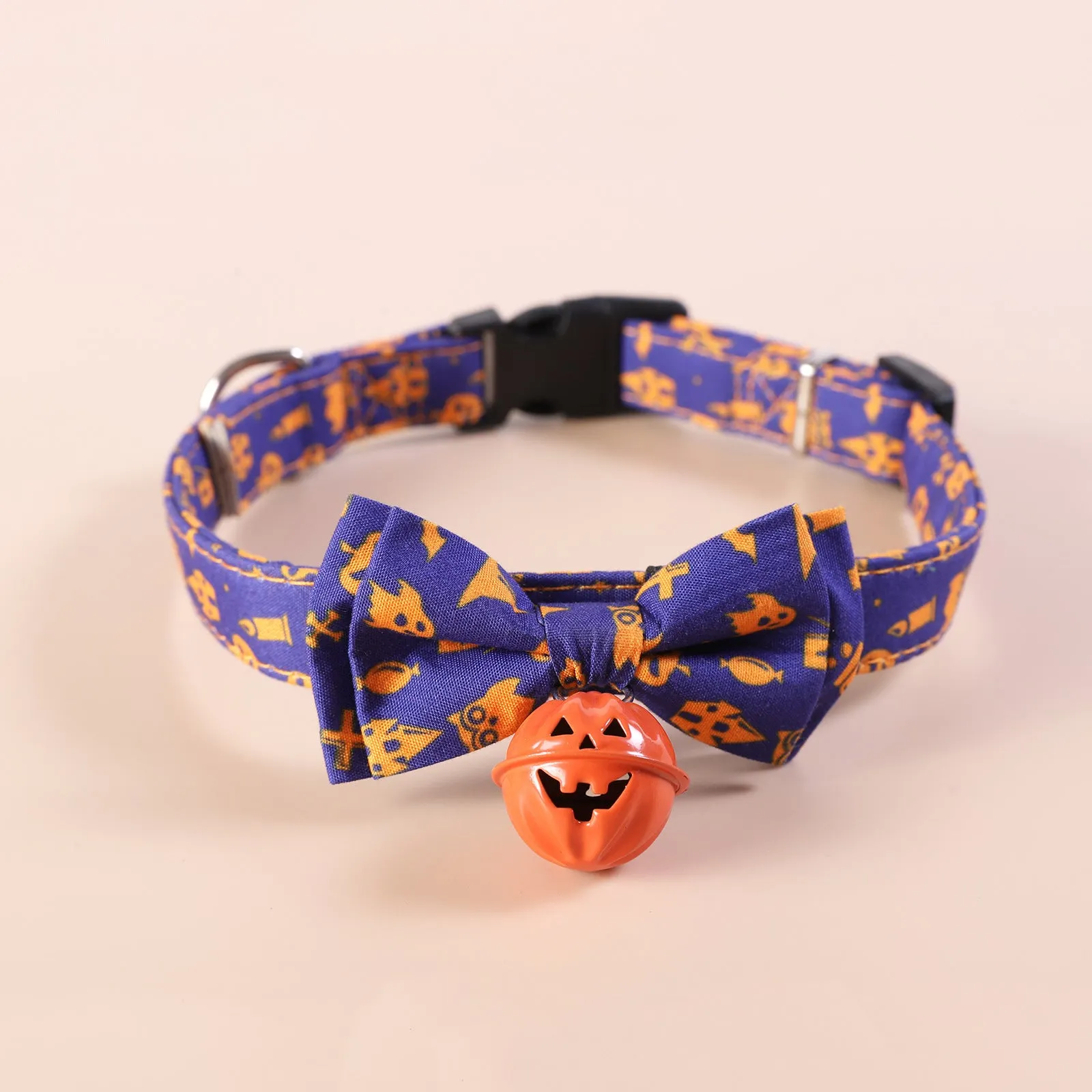 Halloween Pet Collars with Bell and Bowtie