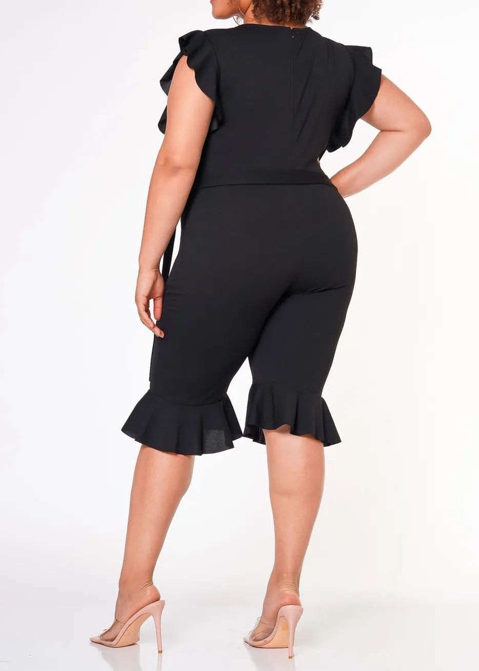 HI Curvy Plus Size Women Occasional Biker Romper