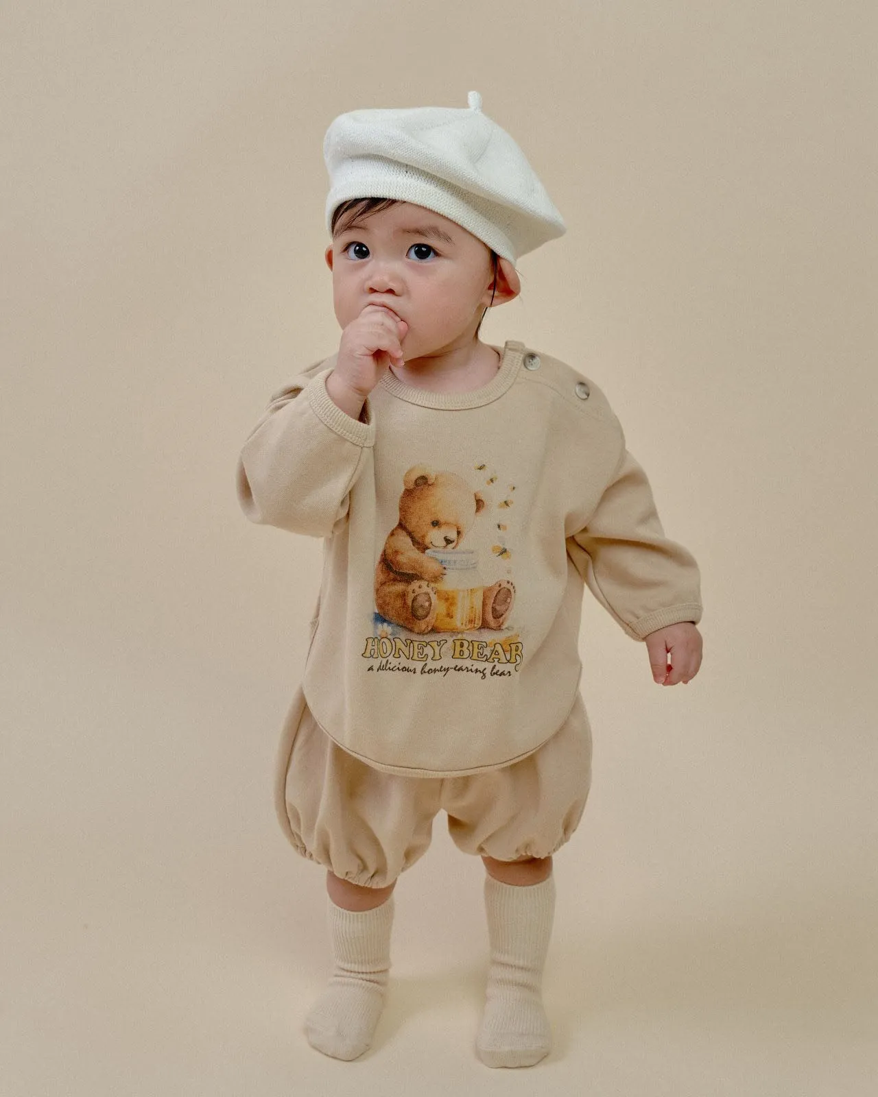 Honey Bear Baby Top and Bloomer Set_2 Colours