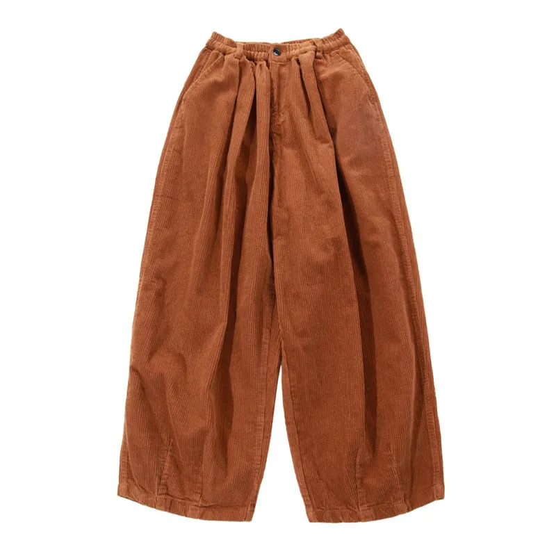 Japanese Retro Loose Wide-leg Corduroy Pants