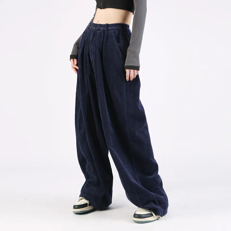 Japanese Retro Loose Wide-leg Corduroy Pants