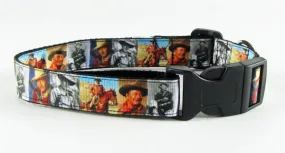 John Wayne dog collar, adjustable, buckle collar 1" wide or leash Petcollarshandmade