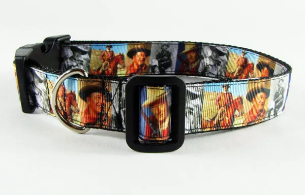 John Wayne dog collar, adjustable, buckle collar 1" wide or leash Petcollarshandmade