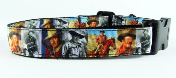 John Wayne dog collar, adjustable, buckle collar 1" wide or leash Petcollarshandmade