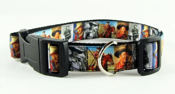 John Wayne dog collar, adjustable, buckle collar 1" wide or leash Petcollarshandmade