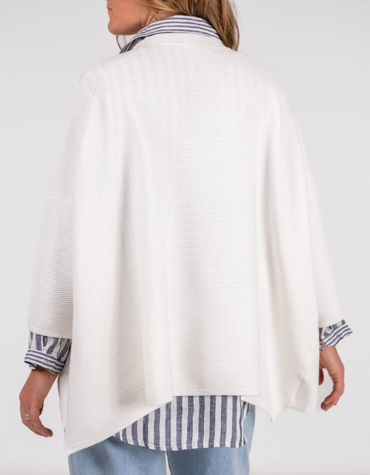 Juniper Oversize Ribbed Knit Jumper in White