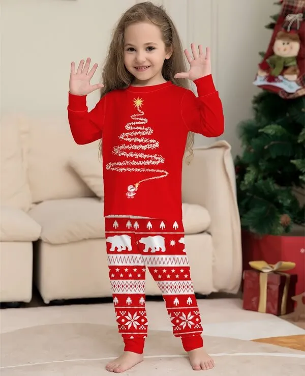 Kids Home for the Holidays Christmas Print Pajama Set