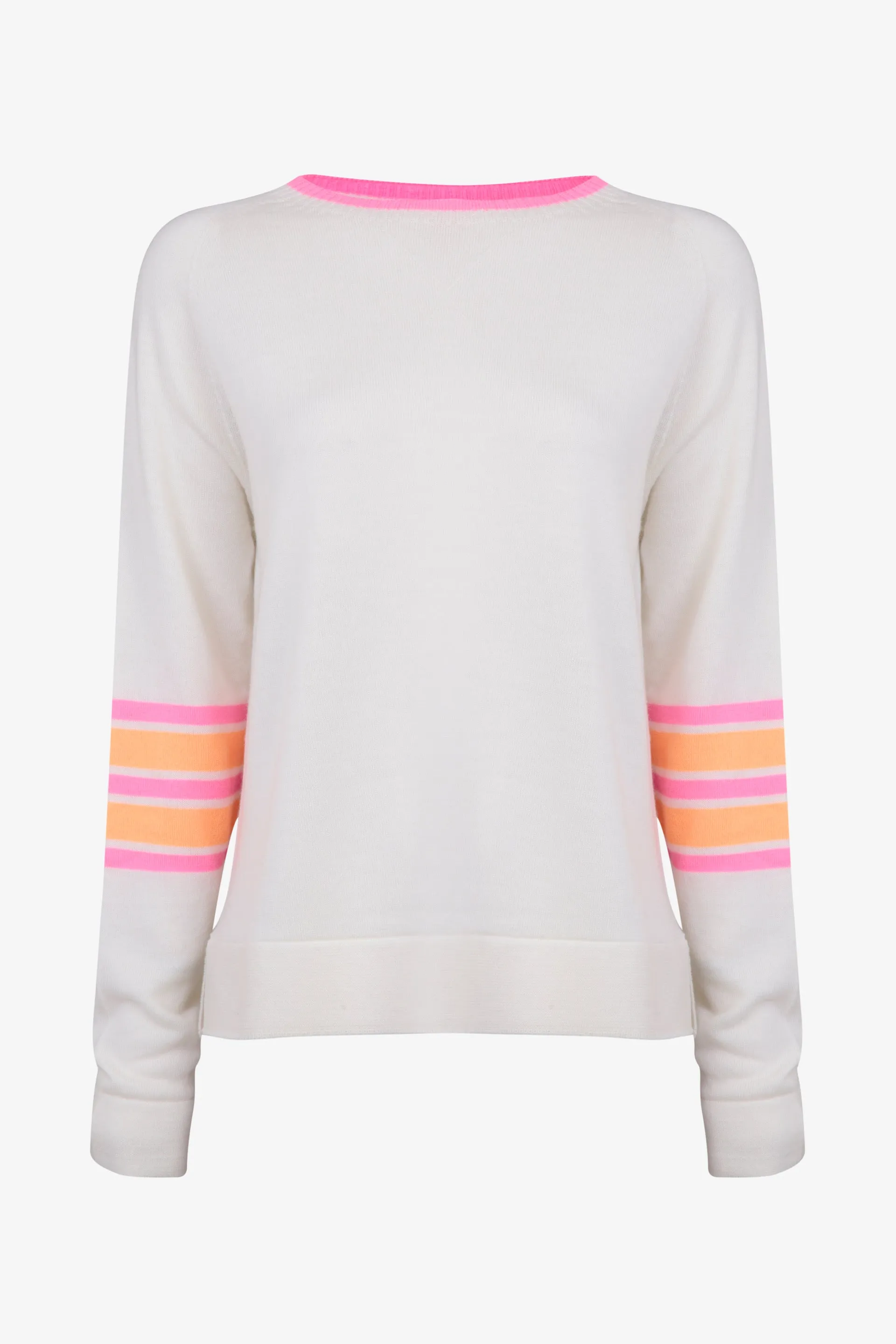 Ladies crew jumper in pale cream