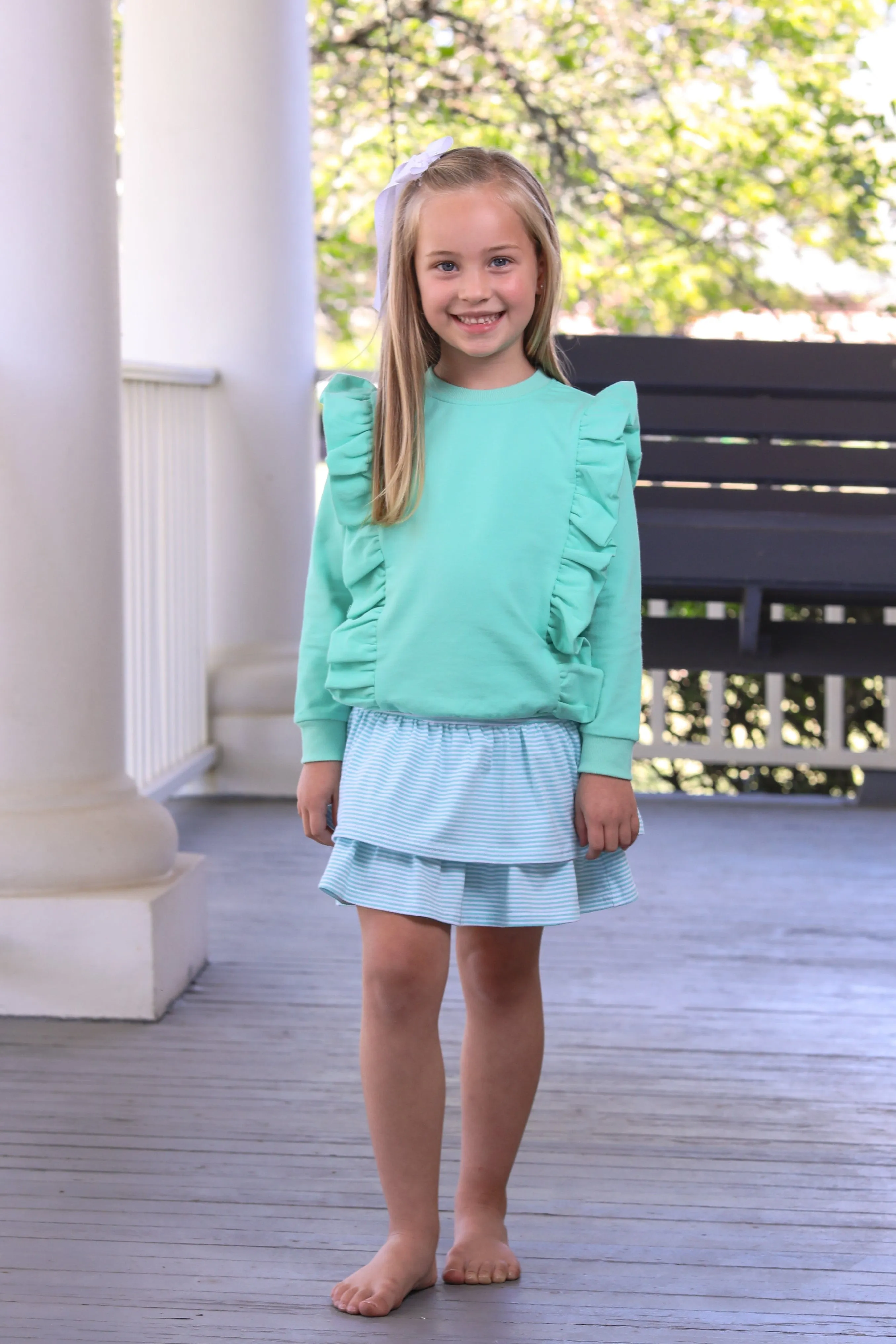 Laura Ruffle Pullover - Mint