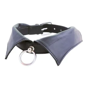 Leather Collar Cuff w Ring