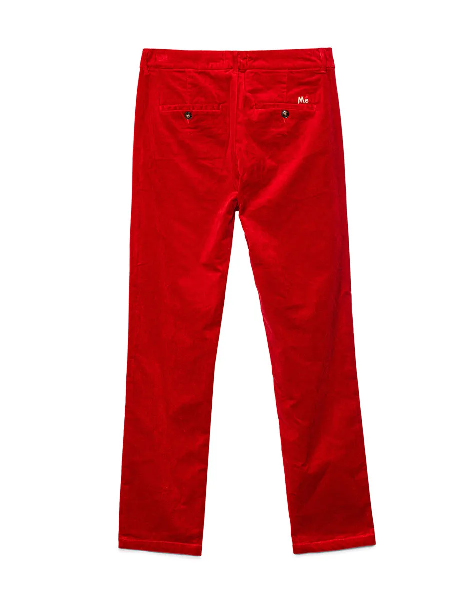 Leona Velour Red Pants