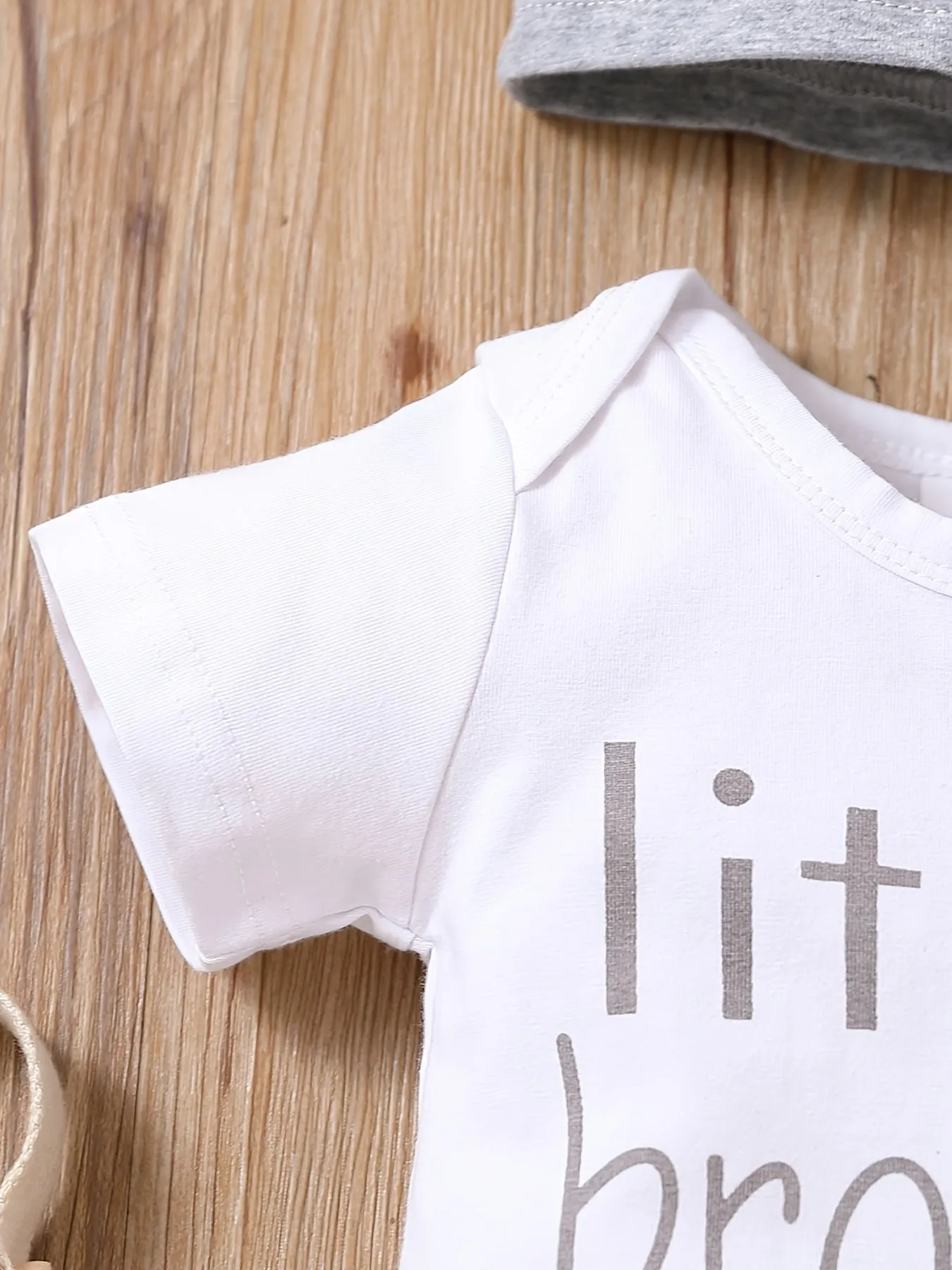 Little Brother Printed Bodysuit Set for Baby Boys