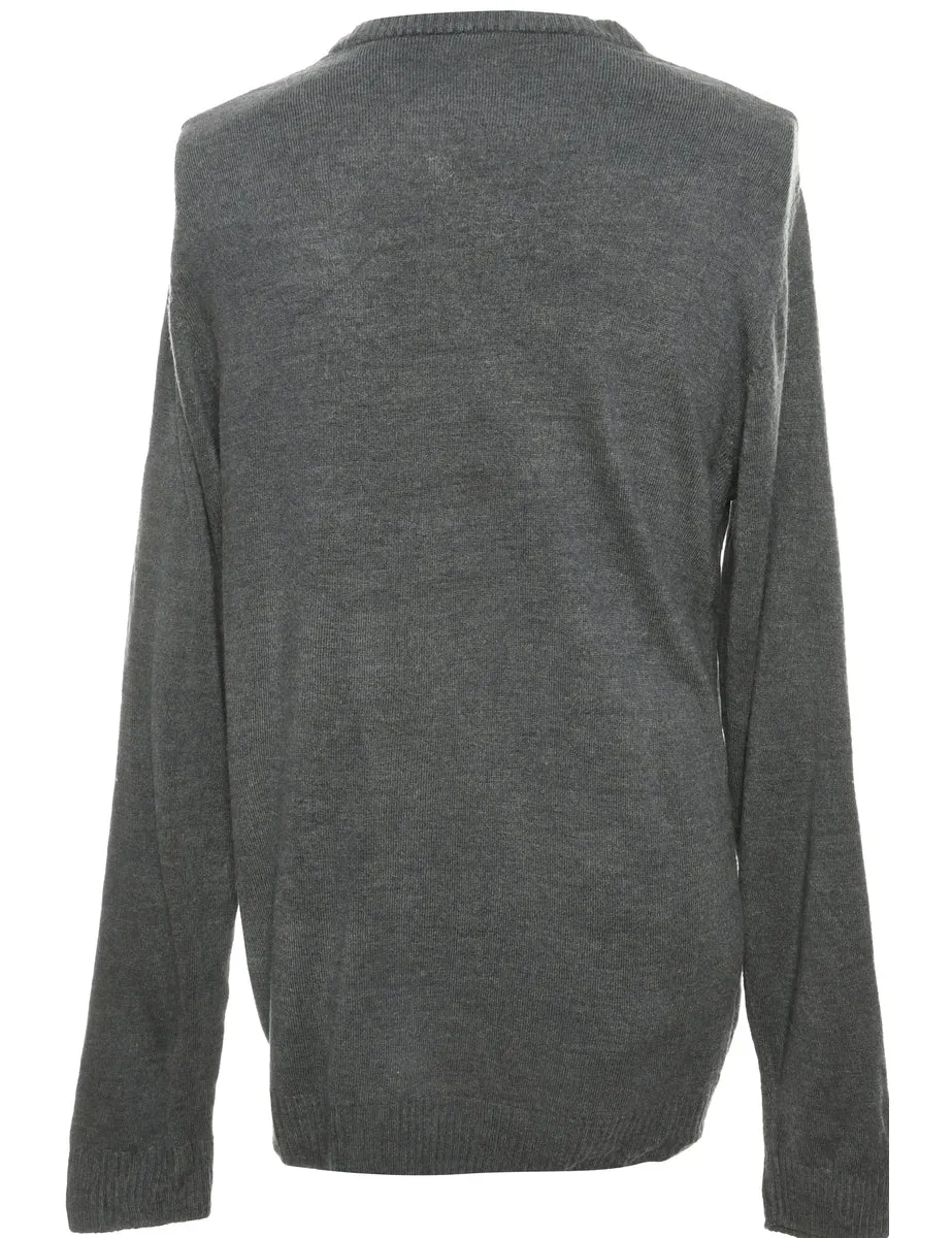 Long Sleeved Dark Grey Jumper - L