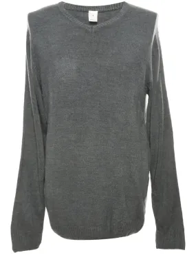 Long Sleeved Dark Grey Jumper - L