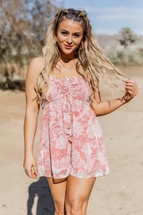 Look At Us Now Rose Paisley Strapless Romper FINAL SALE