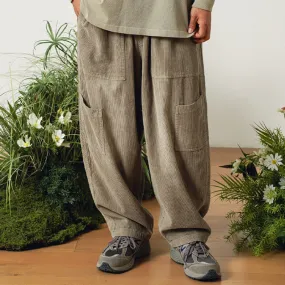 Loose Multi-pocket Corduroy Pants