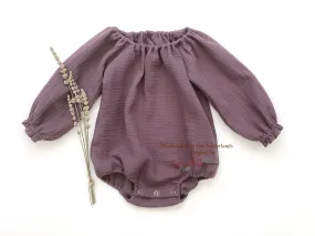 Mauve Double Gauze Romper