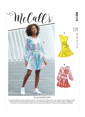 McCall's Pattern M8178 Misses' Dresses & Belt