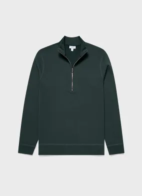 Men's Half Zip Loopback Sweatshirt in Holly Green