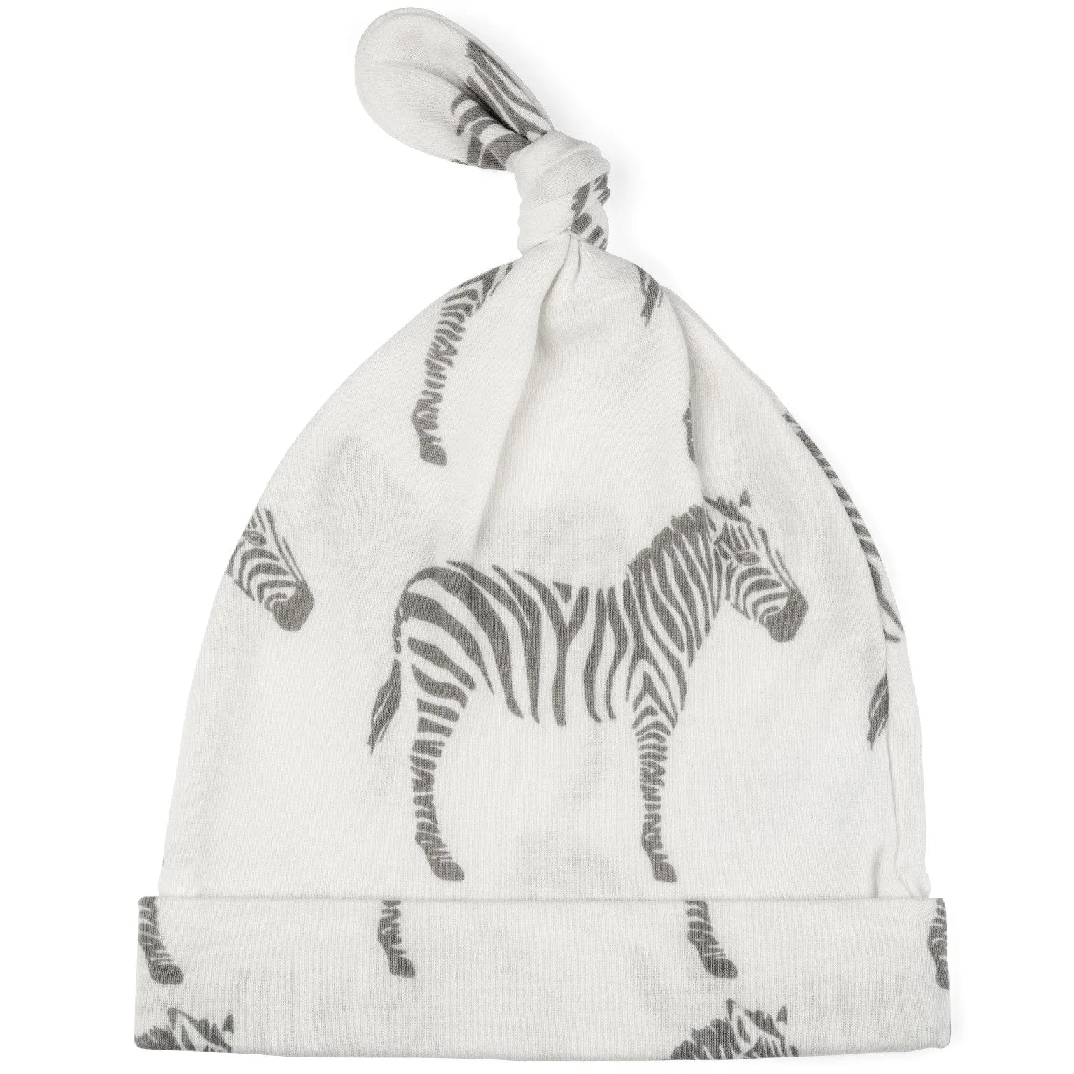 Milkbarn Organic Knotted Hat Grey Zebra