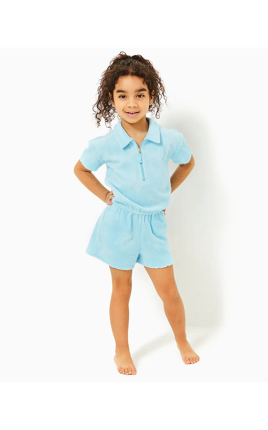 MINI KATERINI ROMPER - HYDRA BLUE - SEAING STARS