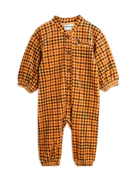 Mini Rodini BABY | Dog houndstooth aop velour jumpsuit