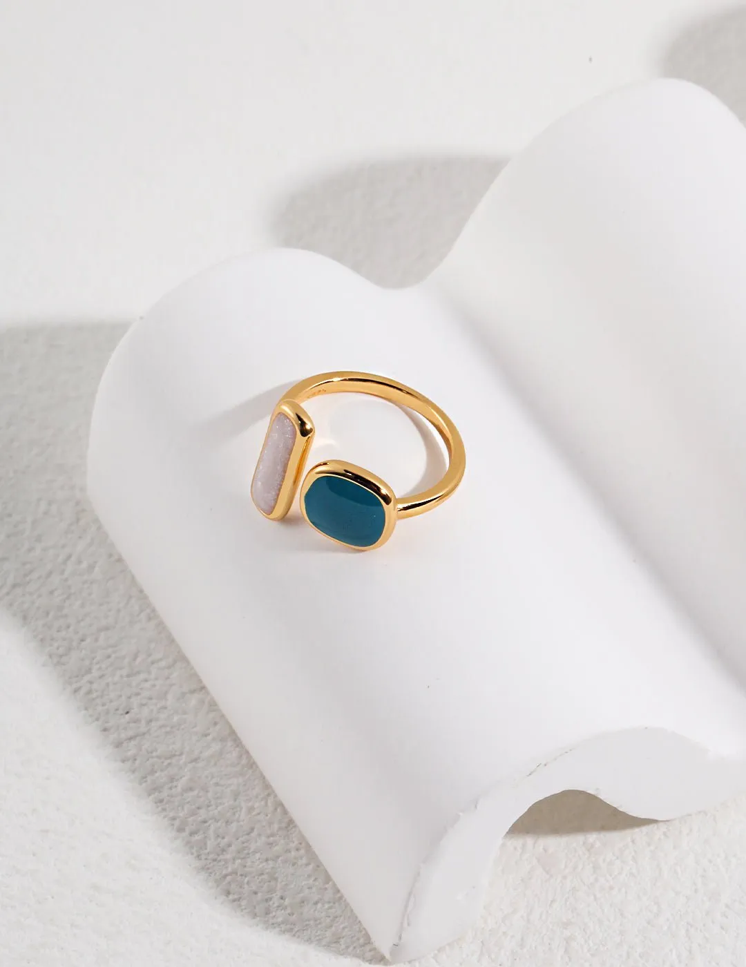 Minimalist Enamel Glaze Open Ring