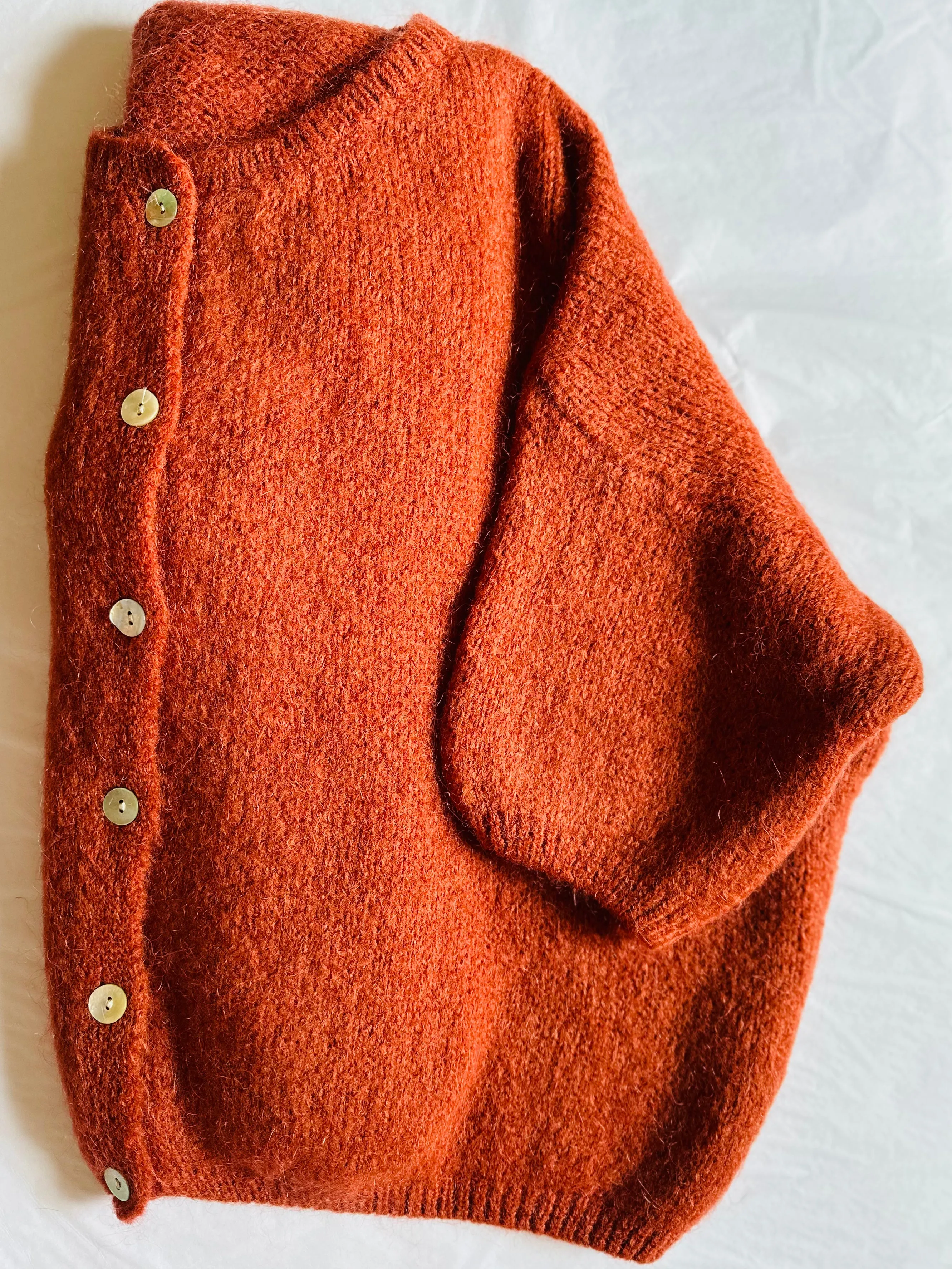 Mohair mix cardigan in Rust