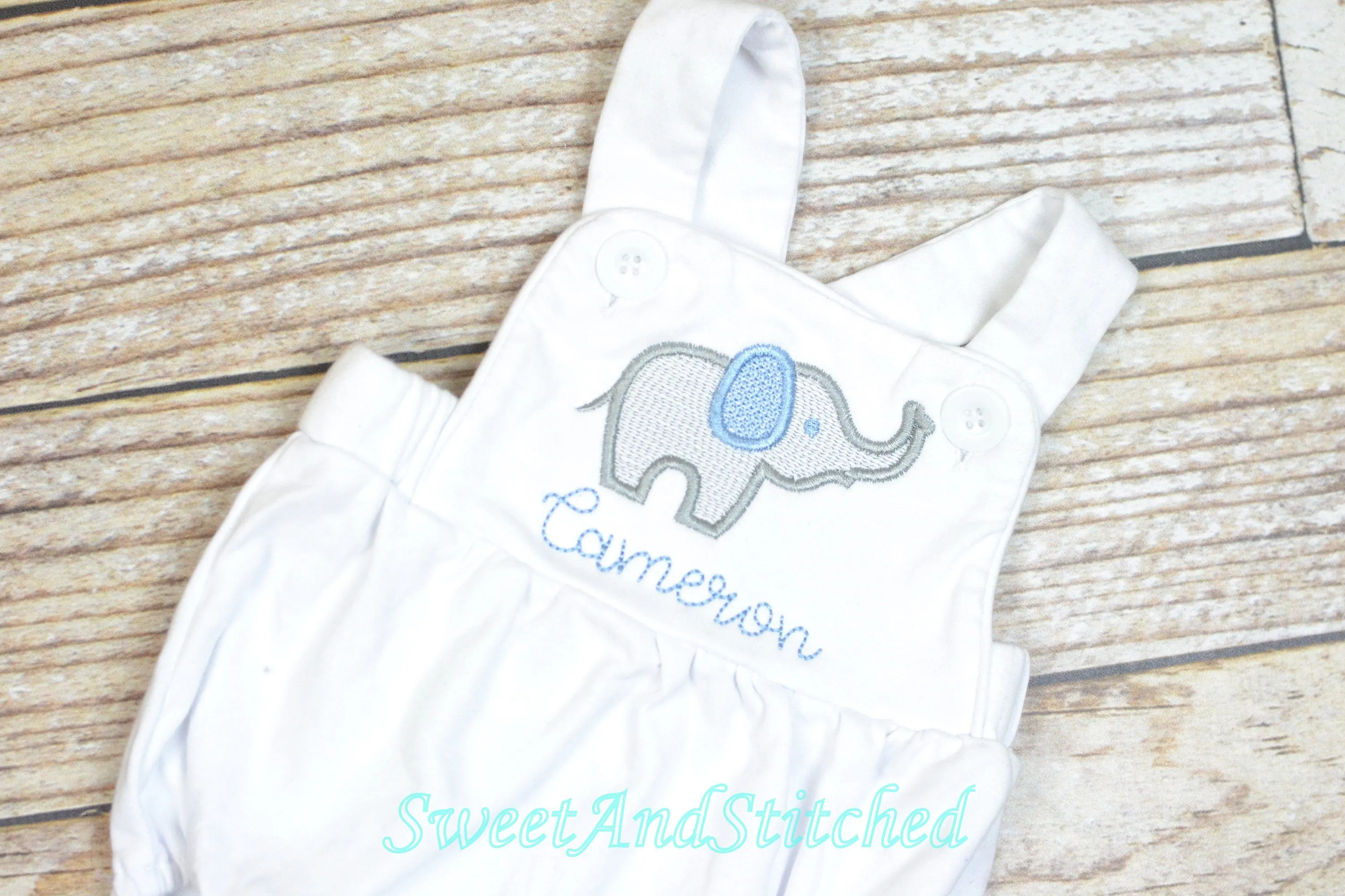 Monogrammed baby boy elephant outfit, elephant cake smash outfit, baby boy sunsuit bubble, boys monogrammed elephant outfit