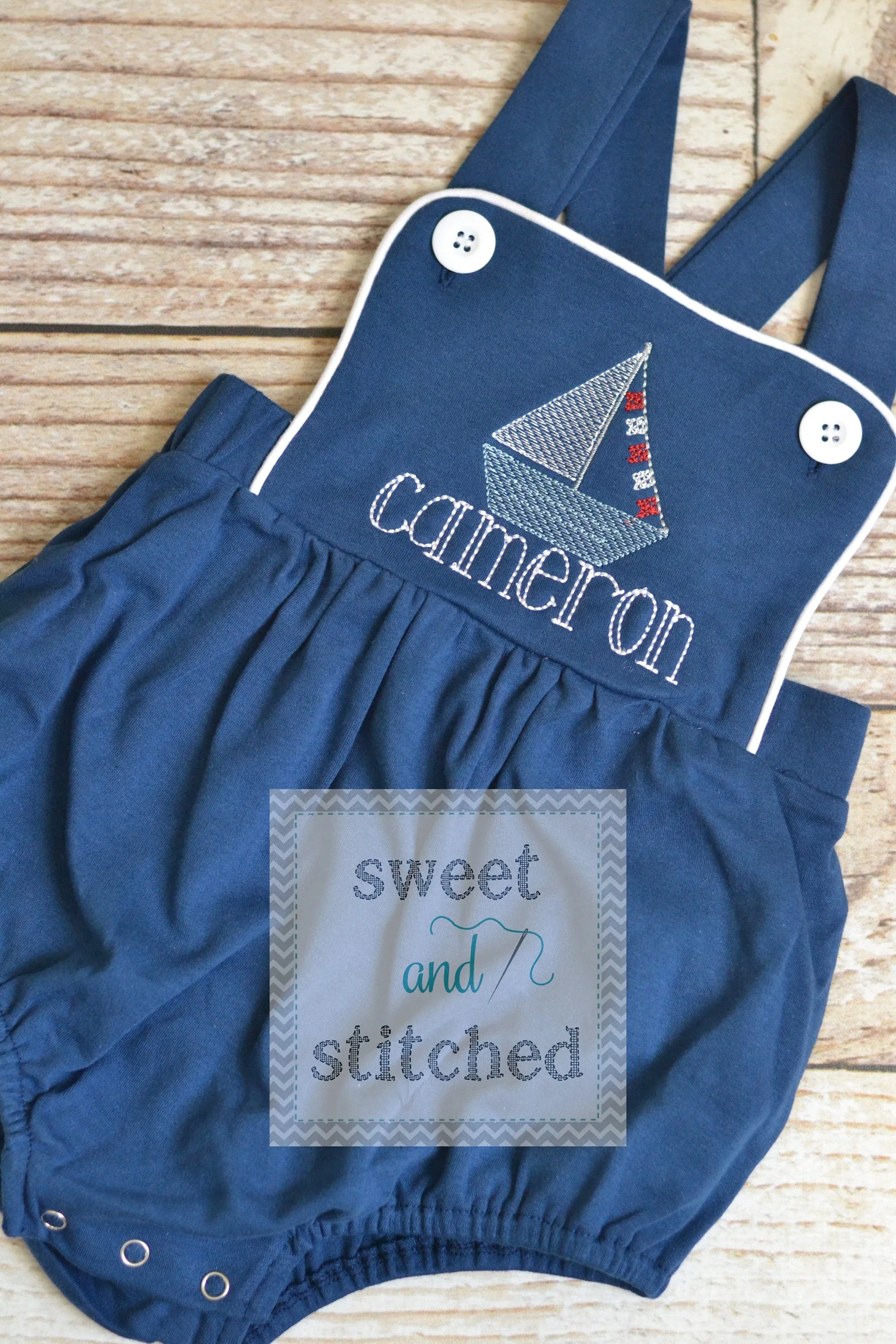 Monogrammed baby boy sailboat outfit, monogrammed boys beach romper, 1st birthday sailboat outfit, boat cake smash, cross backed bubble