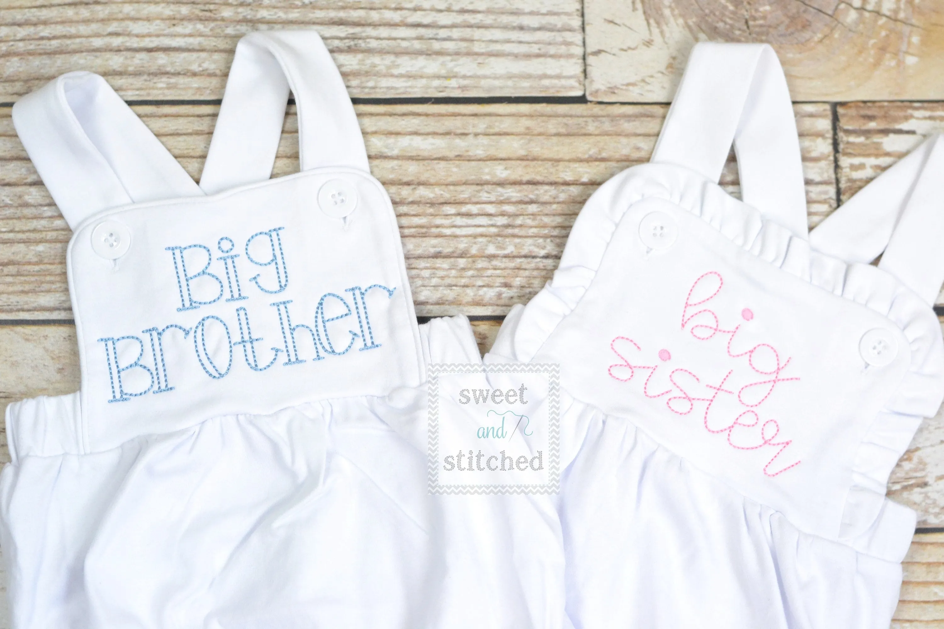 Monogrammed big brother outfit, boys cross backed bubble, boys summer romper, big brother bubble, big brother hospital outfit