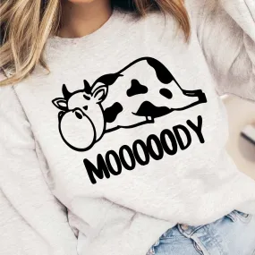 Mooooody Cow Crewneck Wholesale Sweatshirt