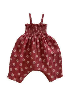 Muslin Smocked Romper, Daisy Dot