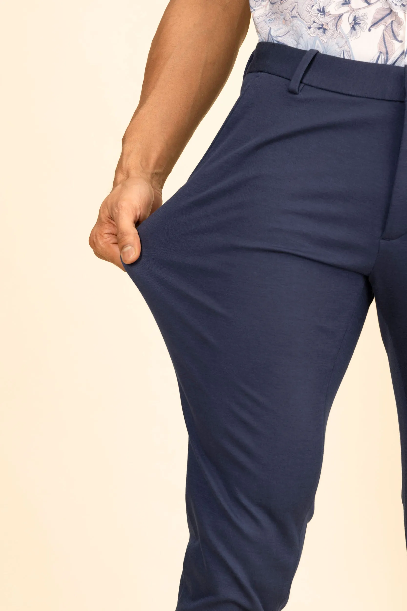 Navy 4 Way Stretch Port Pants