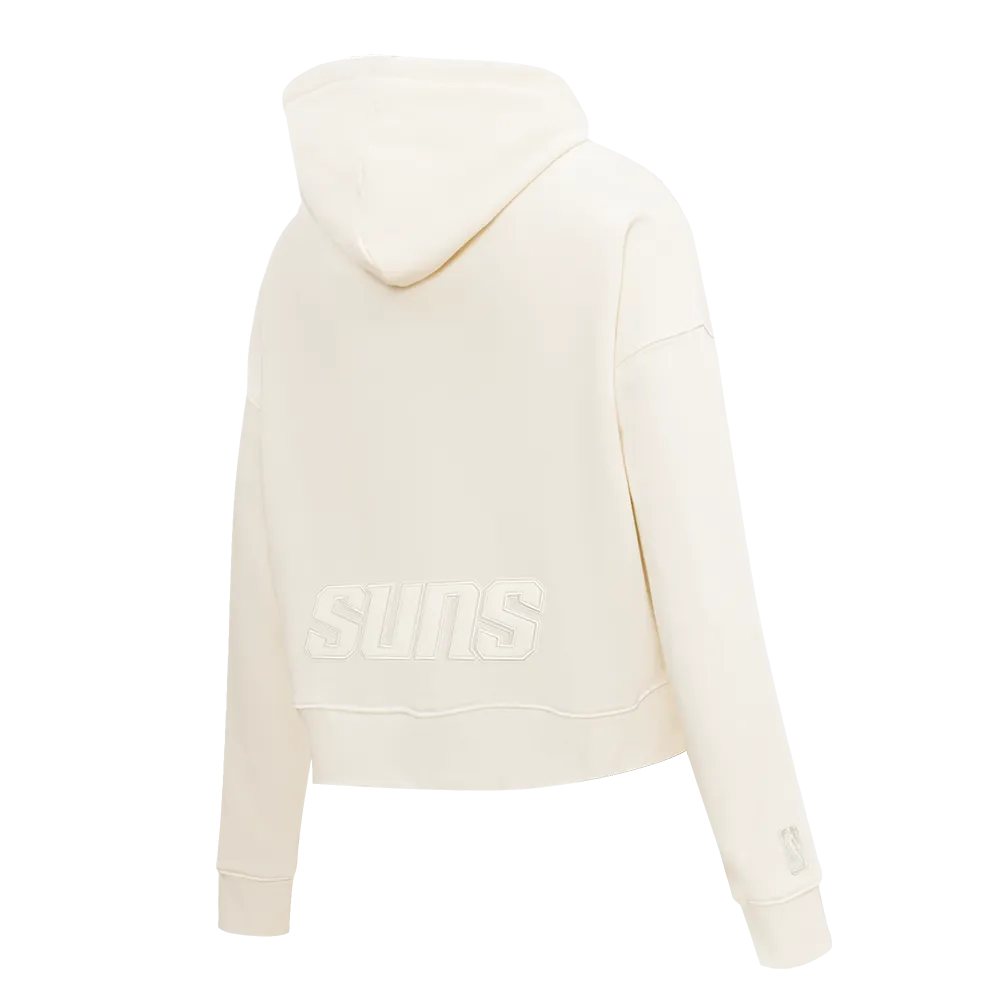 NBA PHOENIX SUNS NEUTRAL WOMEN'S CROPPED PO HOODIE (EGGSHELL)