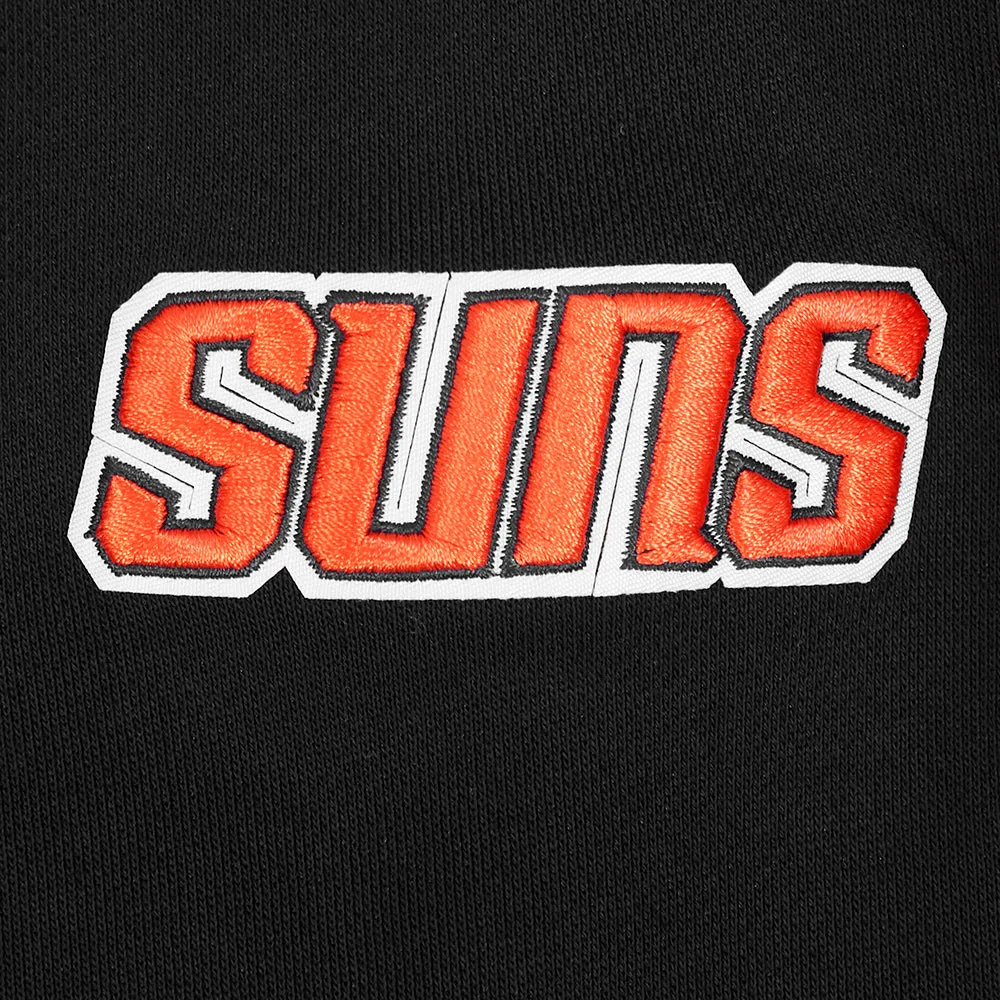 NBA PHOENIX SUNS RETRO CLASSIC WOMEN'S RIB CROPPED PO HOODIE (BLACK/ORANGE)