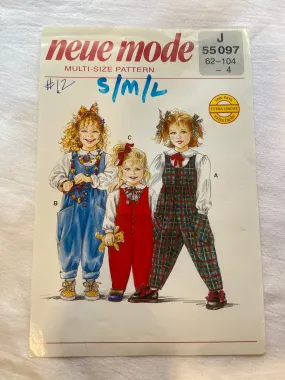 Neue Mode J55097 Pattern UNCUT Children's Romper Baby-4 RARE