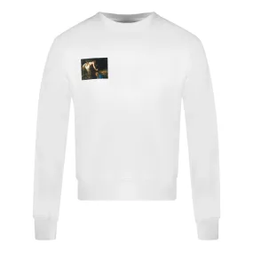 Off White Caravaggio Angel Arrow Logo White Sweatshirt