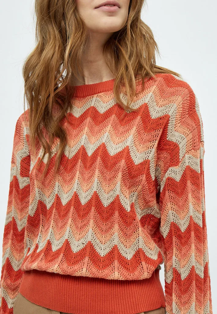 Olina Knit Pullover - ORANGE RUST ST