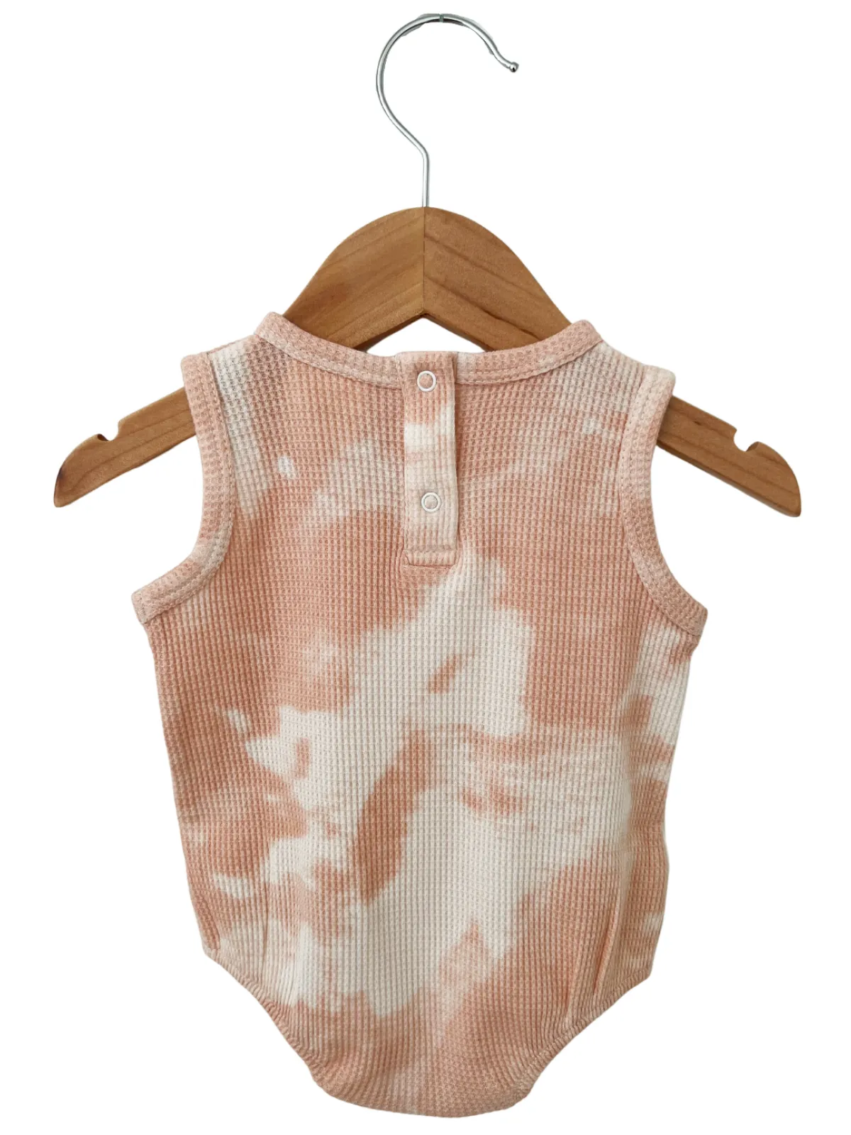 Organic Waffle Bubble Romper, Pink Lemonade Tie Dye